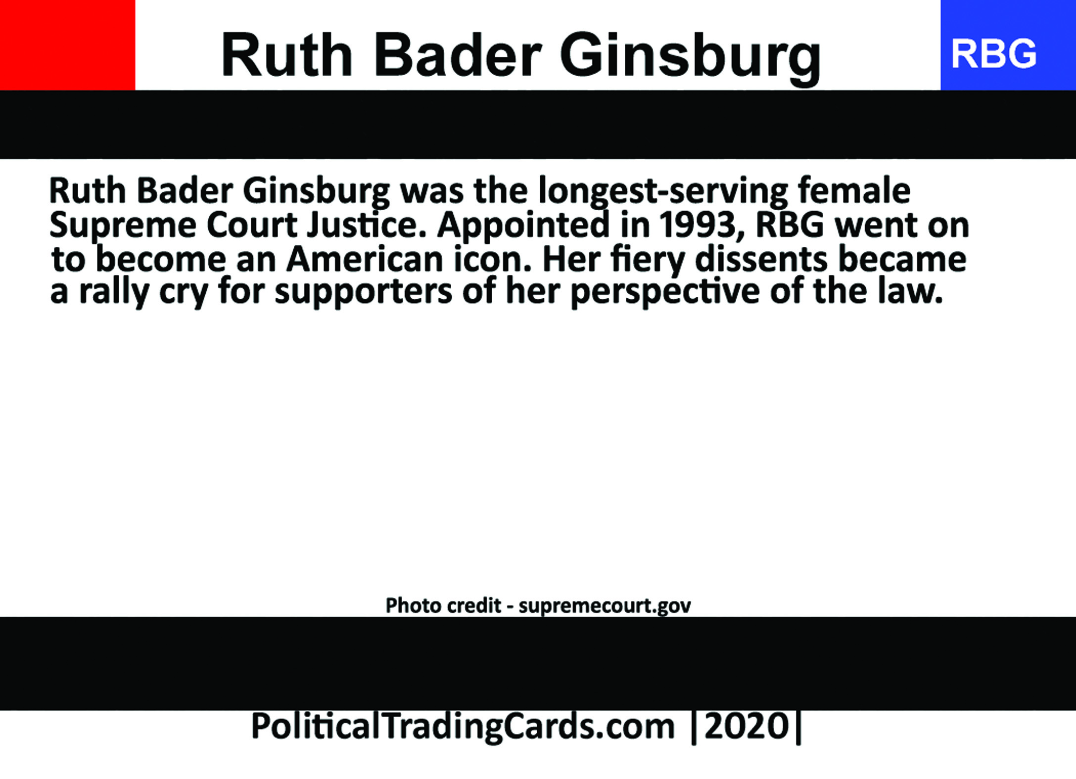 Details about   Justice Ruth Bader Ginsburg Trading Card 